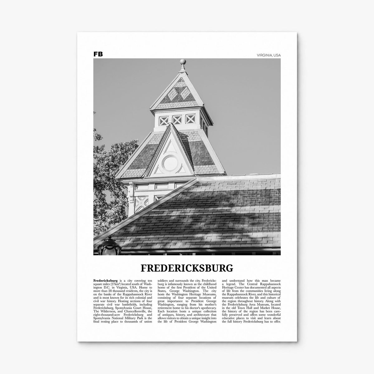 Fredericksburg, Virginia Newspaper Poster, print only (unframed)