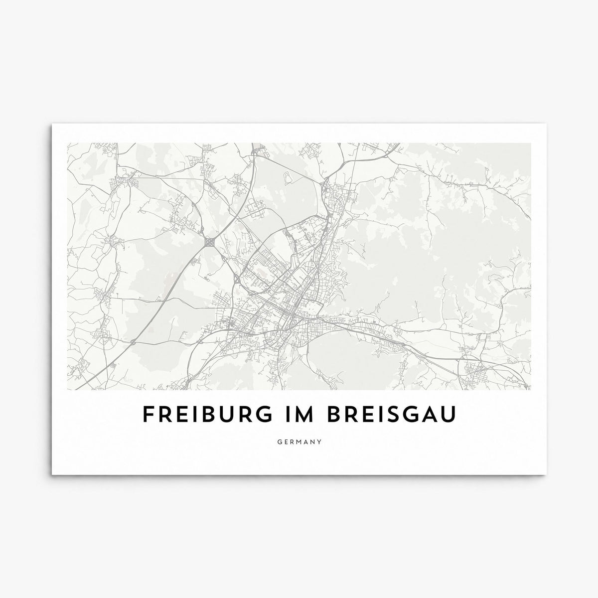 Freiburg im Breisgau Map Poster, print only (unframed)