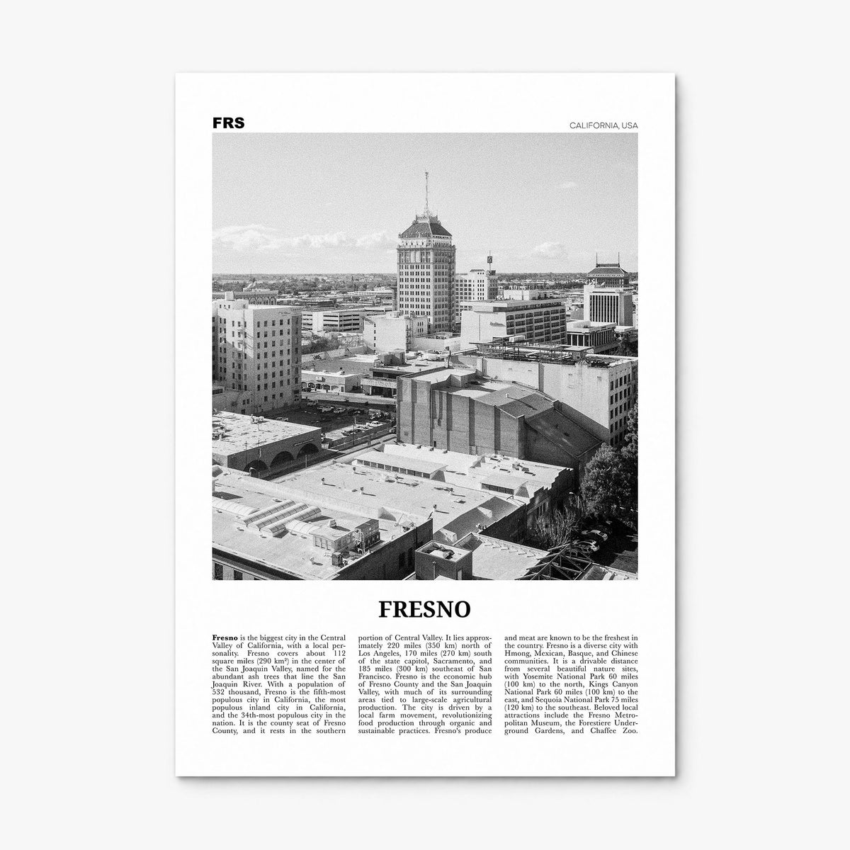 Fresno Newspaper Poster, print only (unframed)