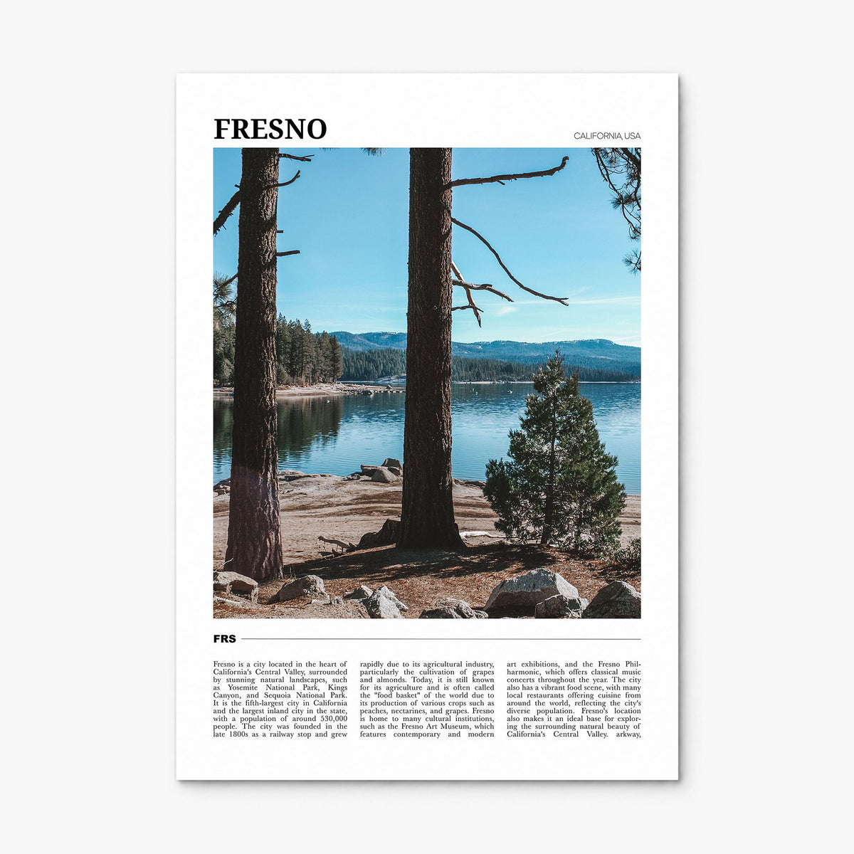 Fresno Travel Poster, print only (unframed)