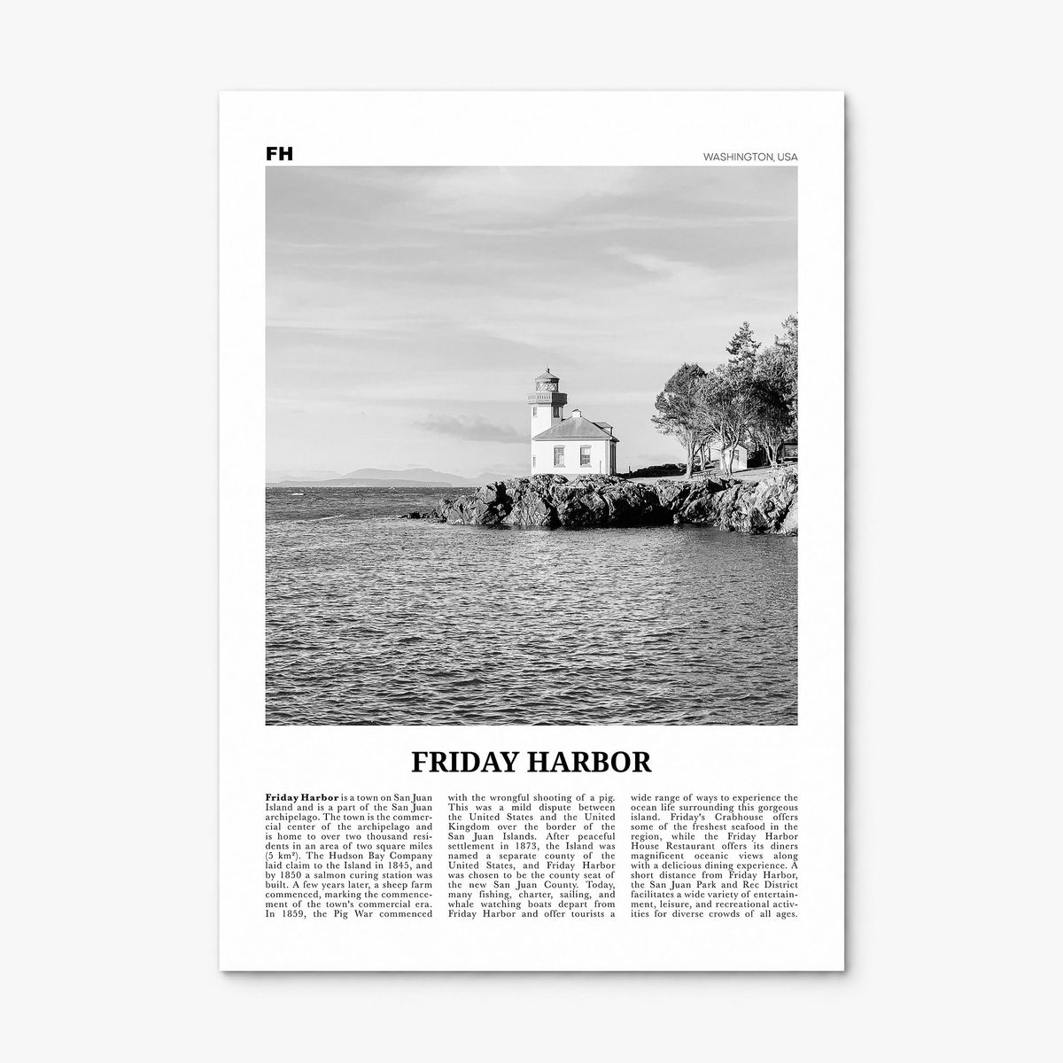 Friday Harbor Newspaper Poster, print only (unframed)