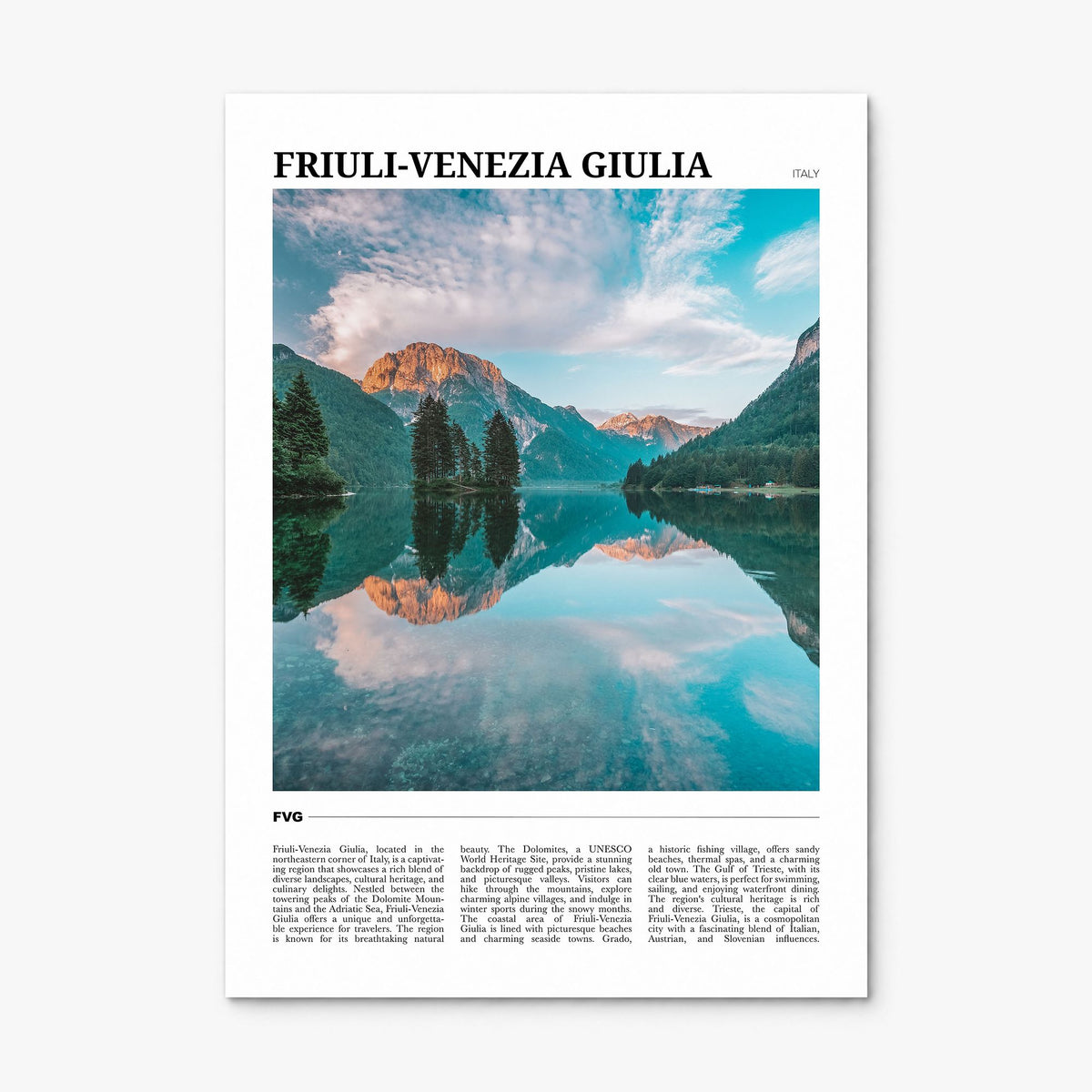 Friuli-Venezia Giulia Travel Poster, print only (unframed)