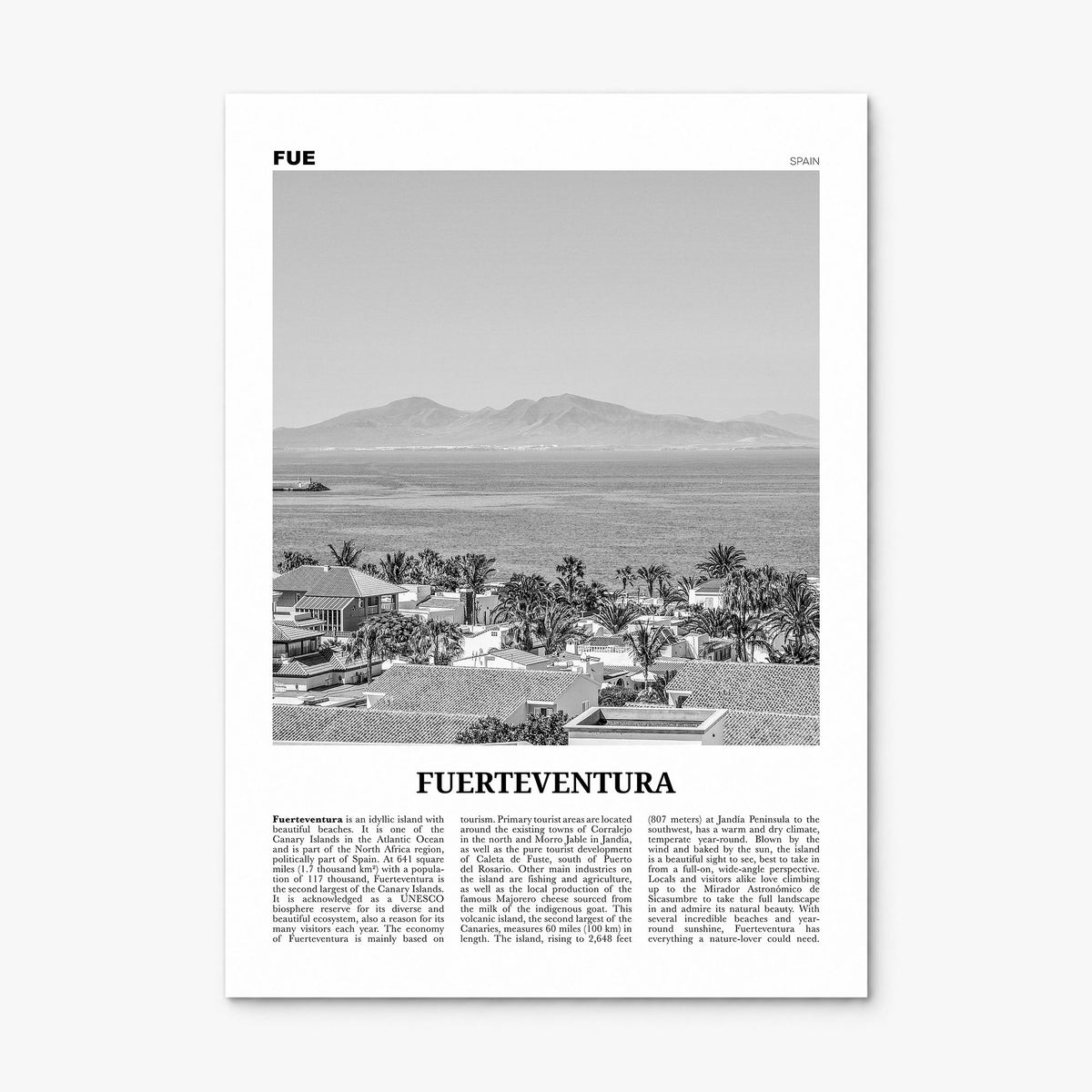 Fuerteventura Newspaper Poster, print only (unframed)