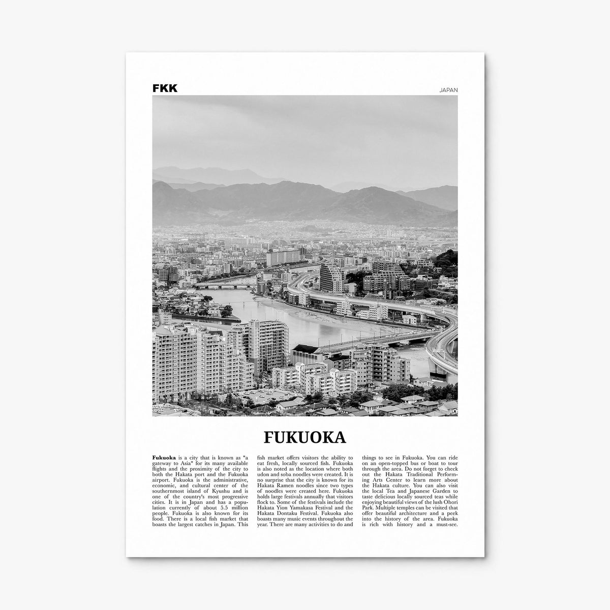Fukuoka Newspaper Poster, print only (unframed)