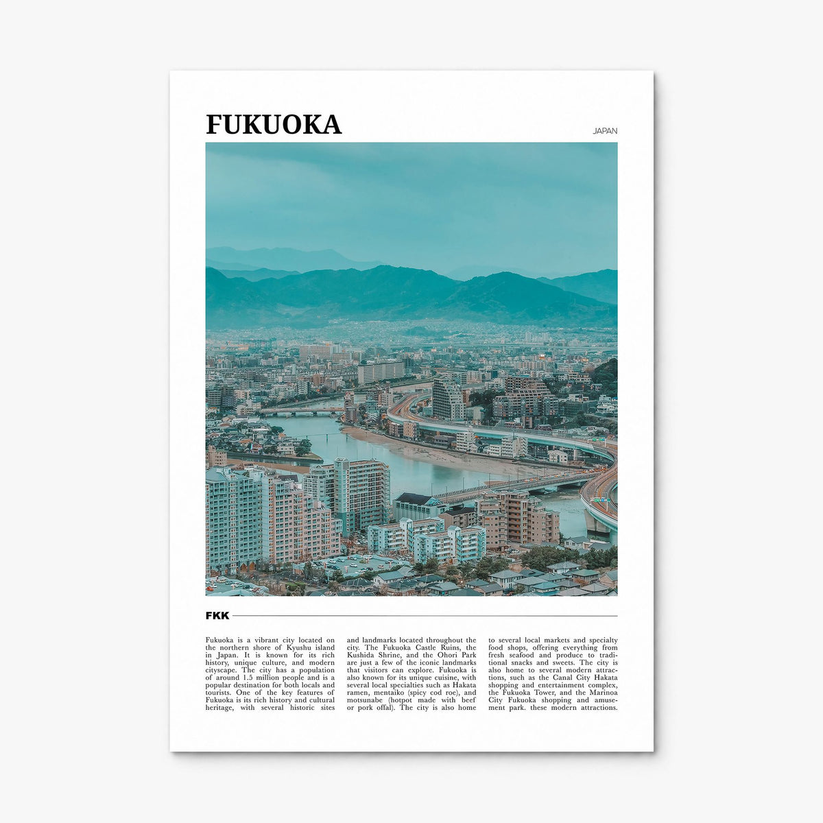 Fukuoka Travel Poster, print only (unframed)