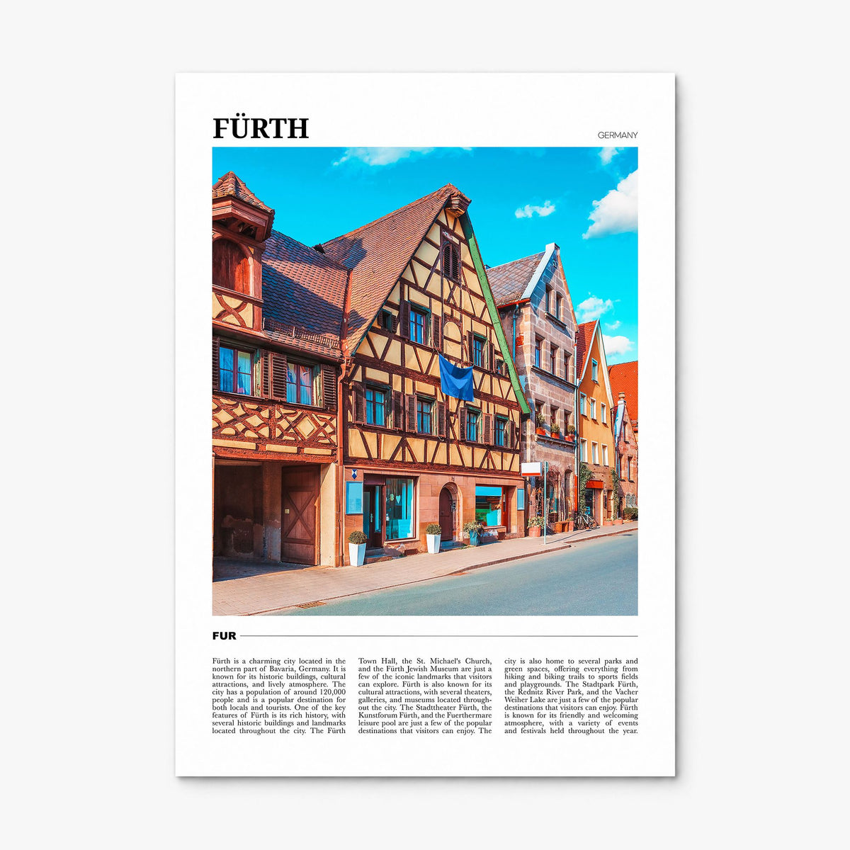 Fürth Travel Poster, print only (unframed)