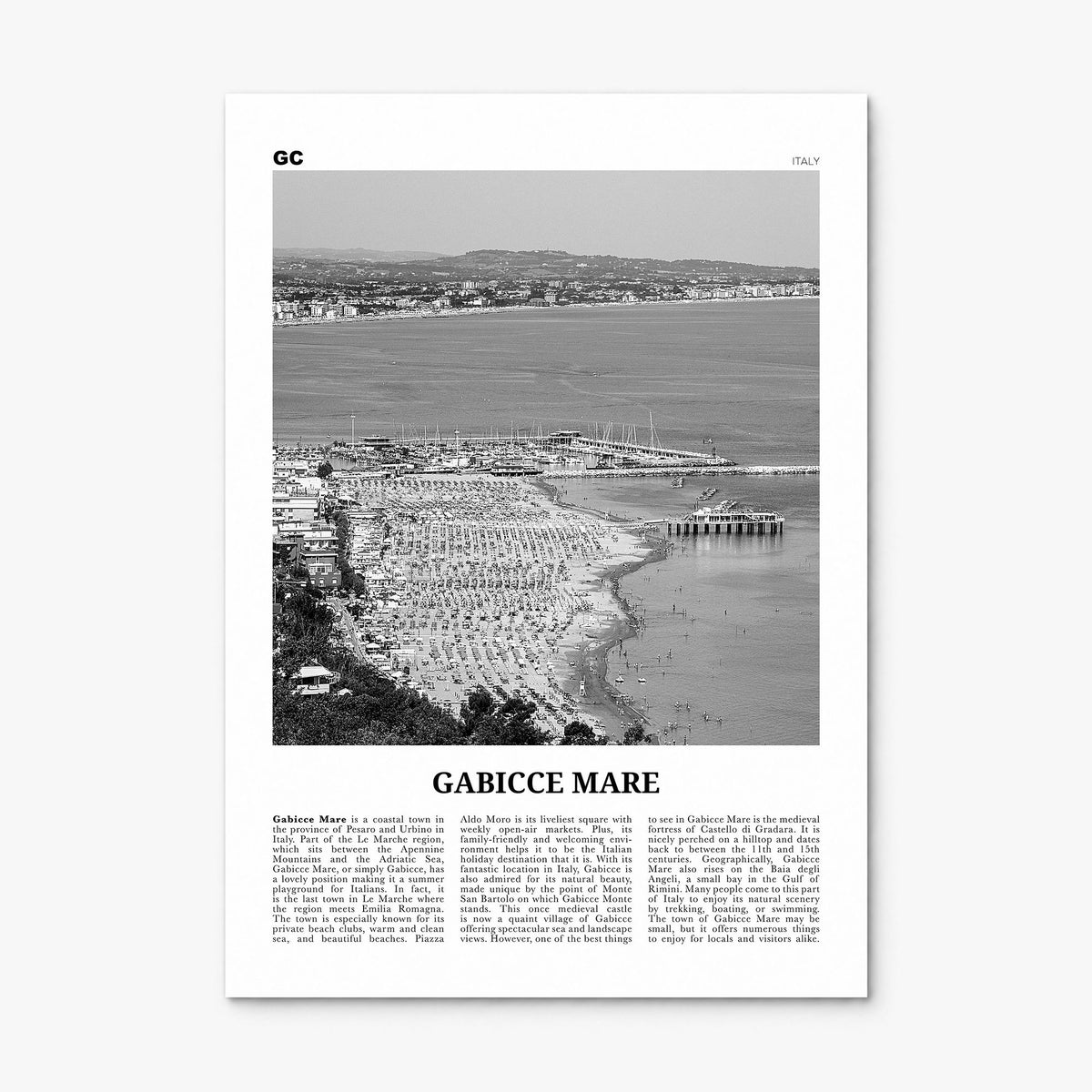 Gabicce Mare Newspaper Poster, print only (unframed)