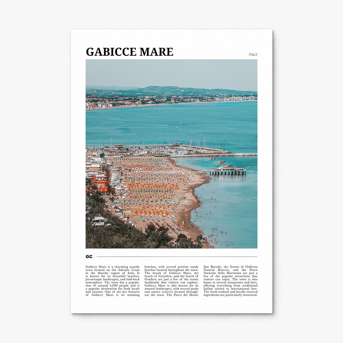 Gabicce Mare Travel Poster, print only (unframed)