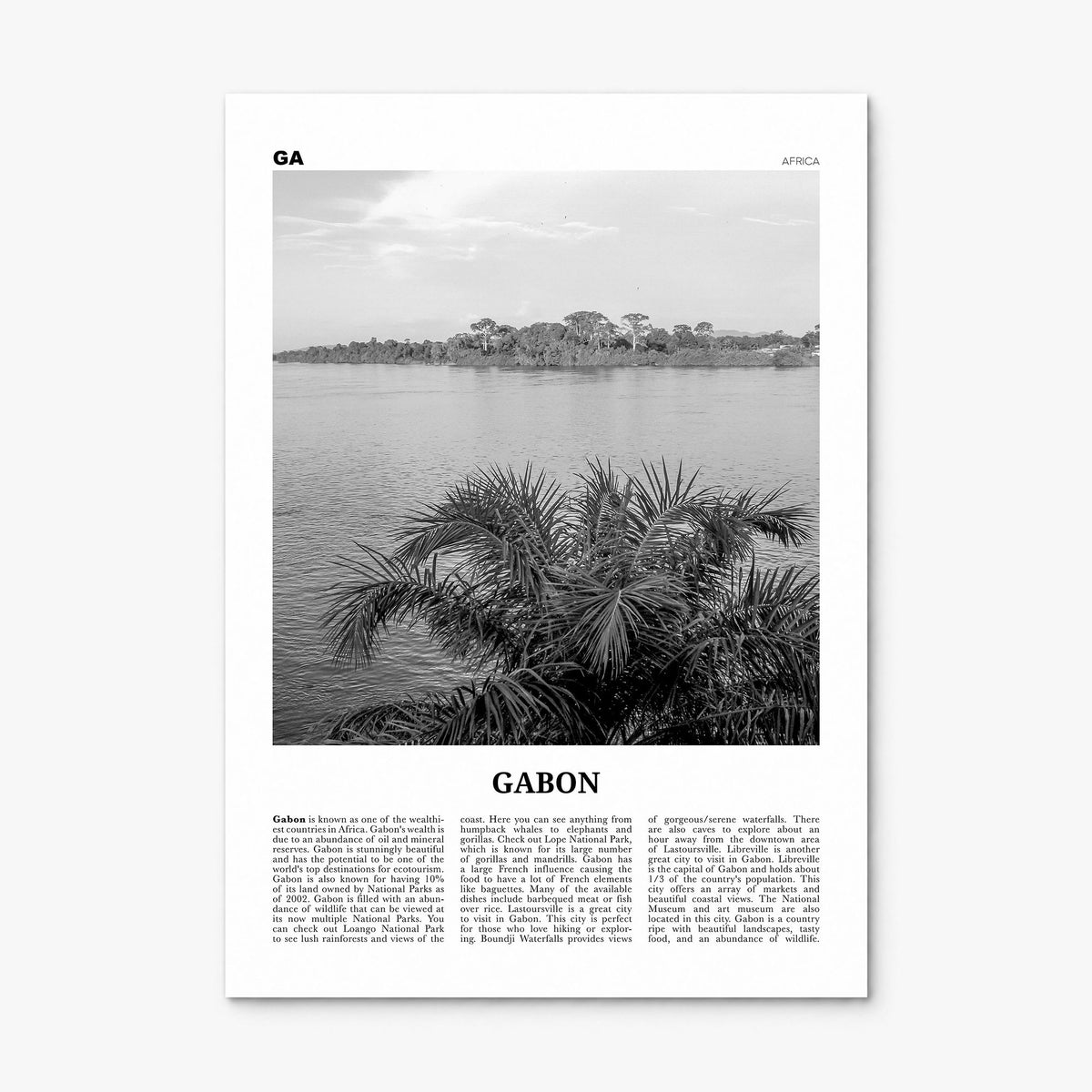 Gabon Newspaper Poster, print only (unframed)