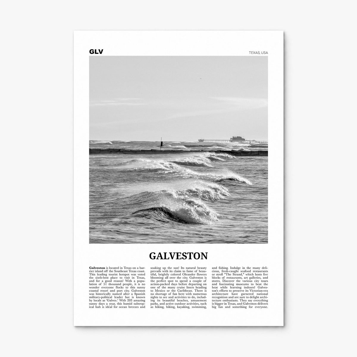 Galveston Newspaper Poster, print only (unframed)