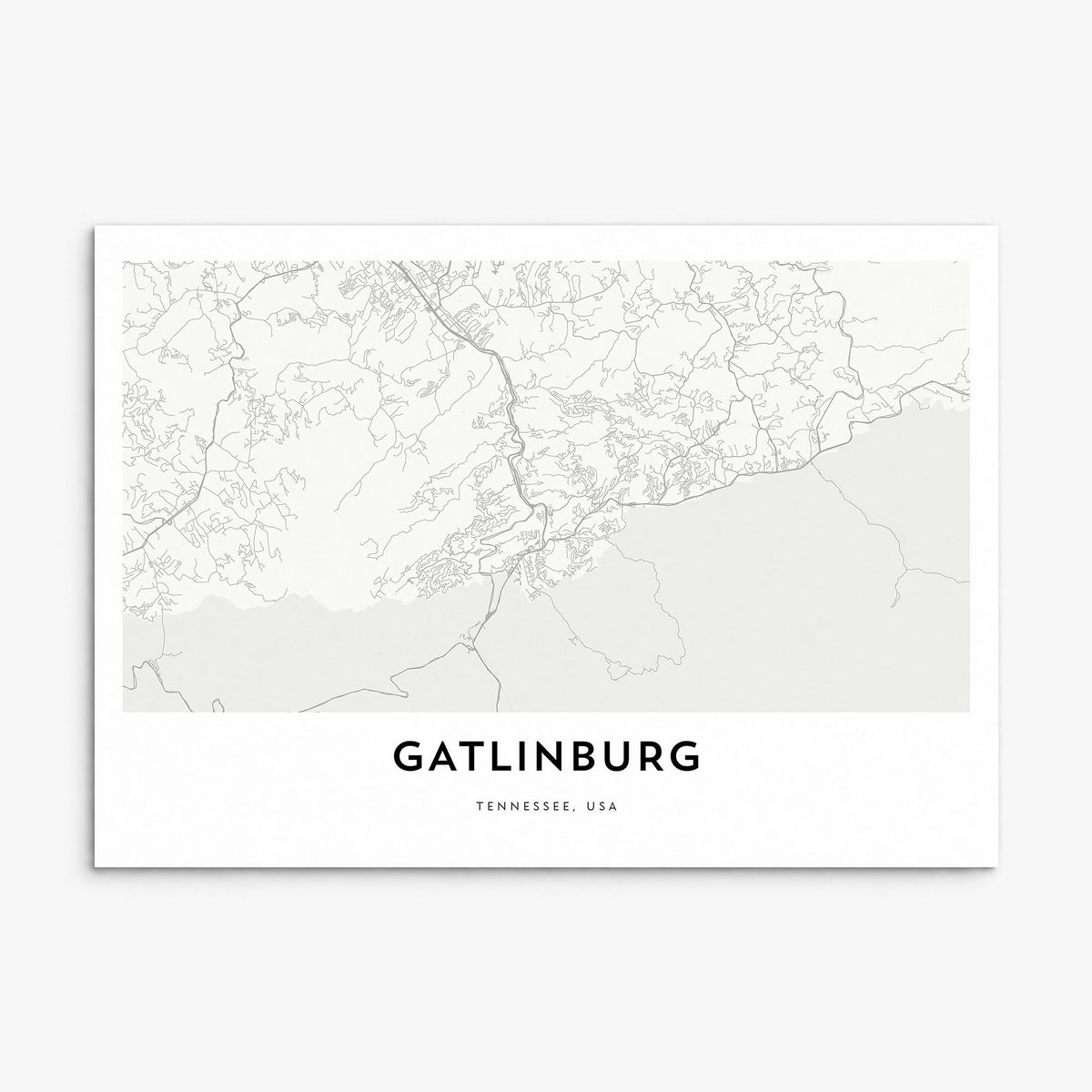 Gatlinburg Map Poster, print only (unframed)