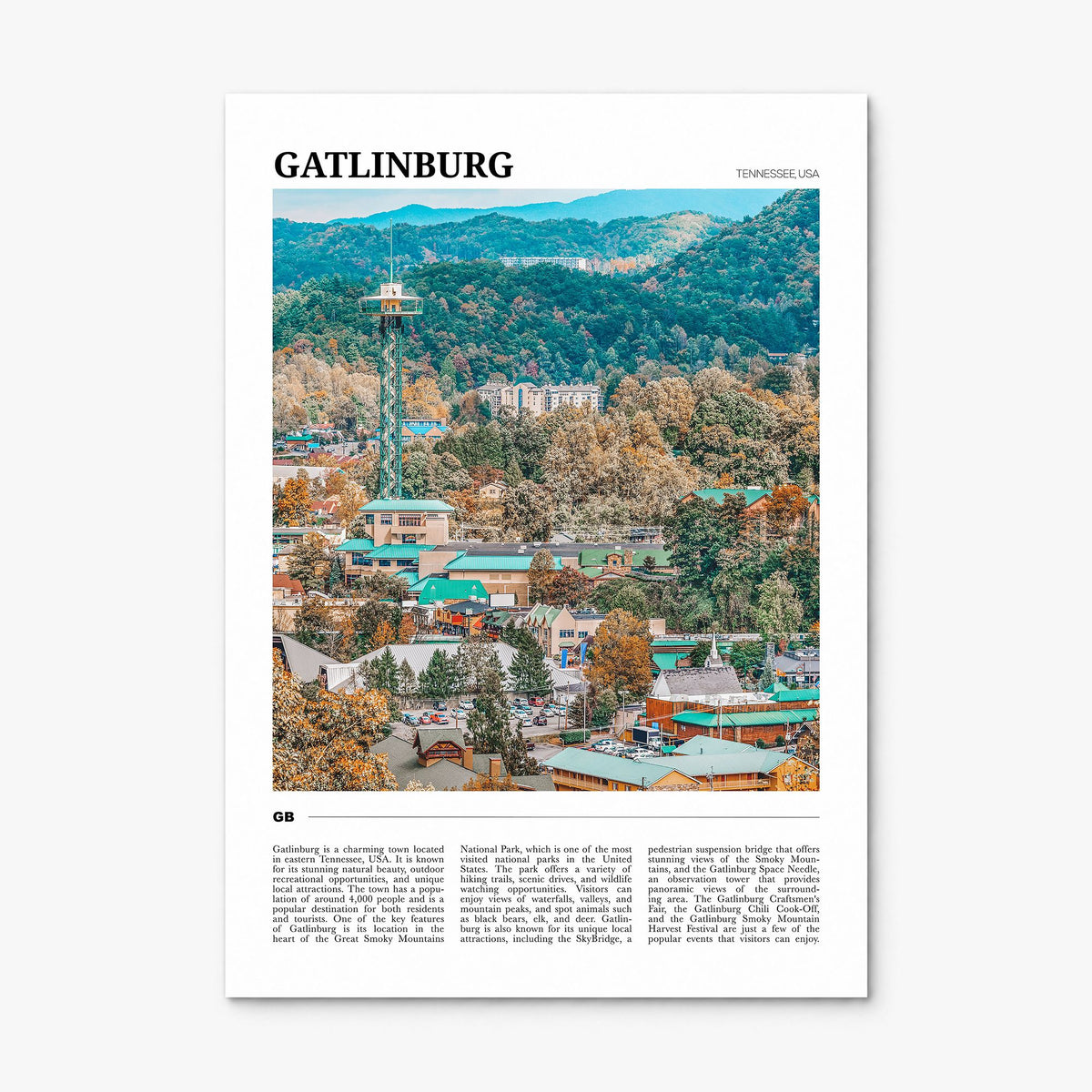 Gatlinburg Travel Poster, print only (unframed)
