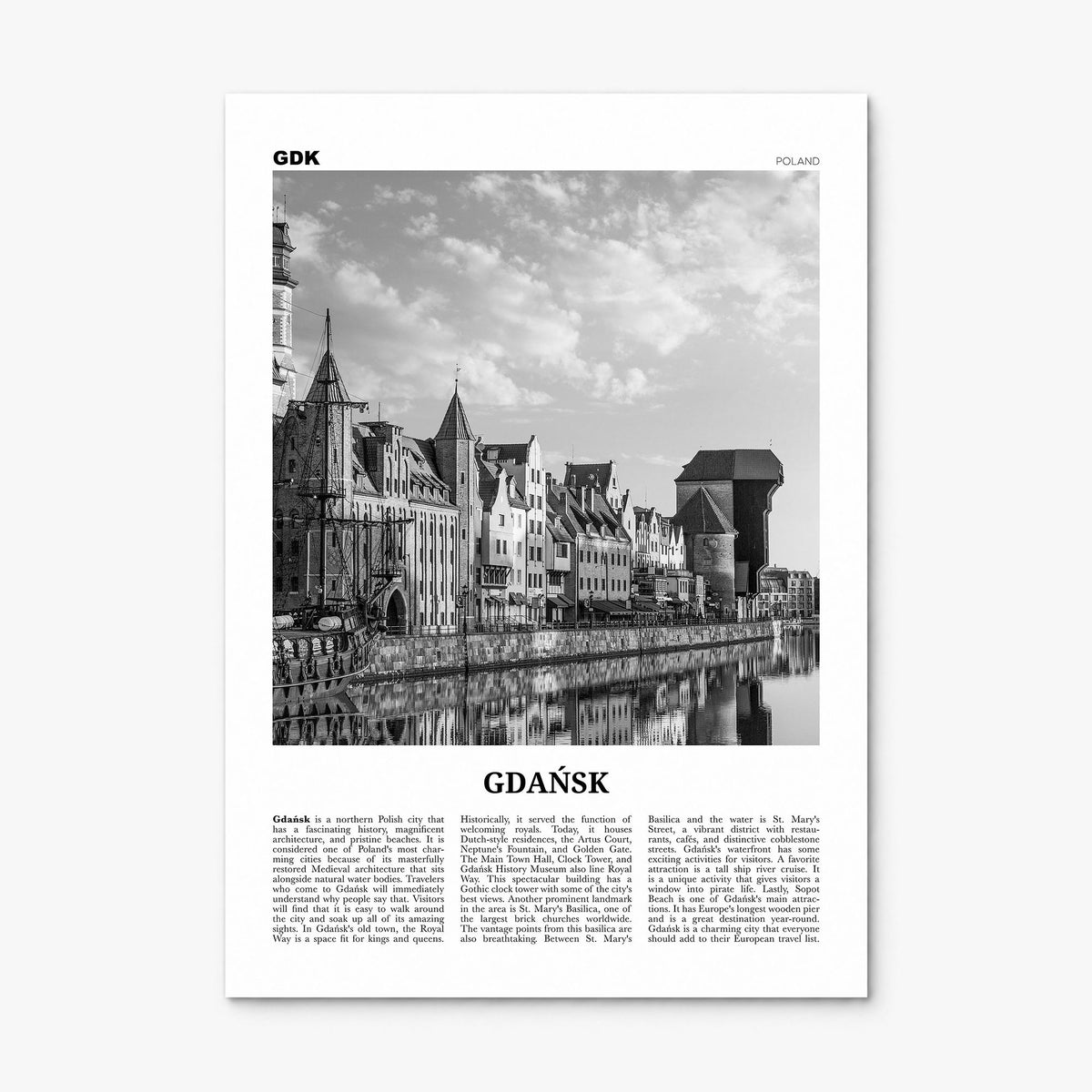 Gdańsk Newspaper No 1 Poster, print only (unframed)