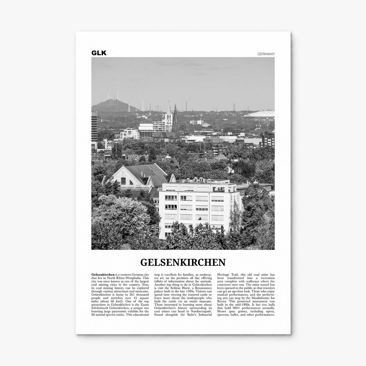 Gelsenkirchen Newspaper Poster, print only (unframed)
