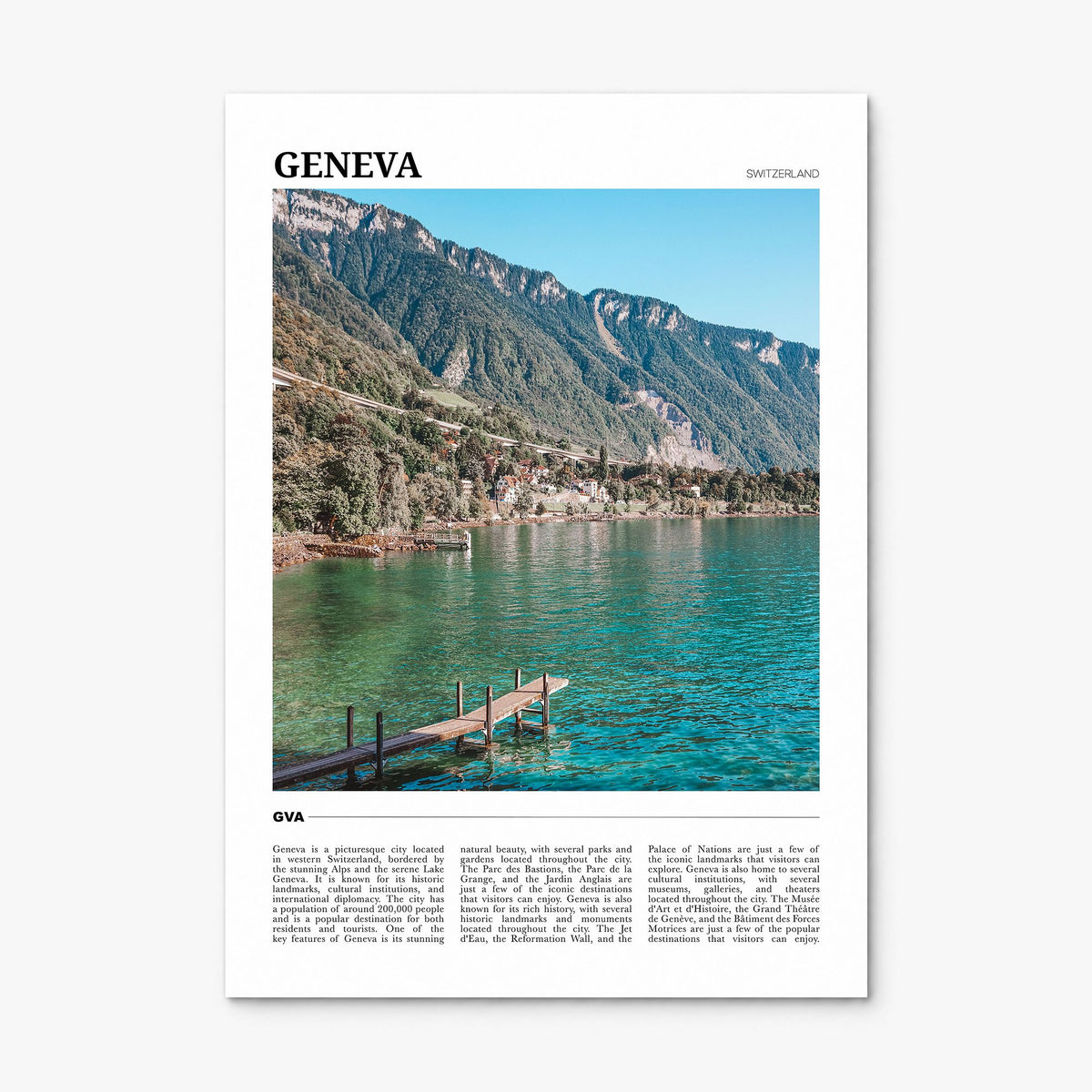Geneva Travel Poster, print only (unframed)