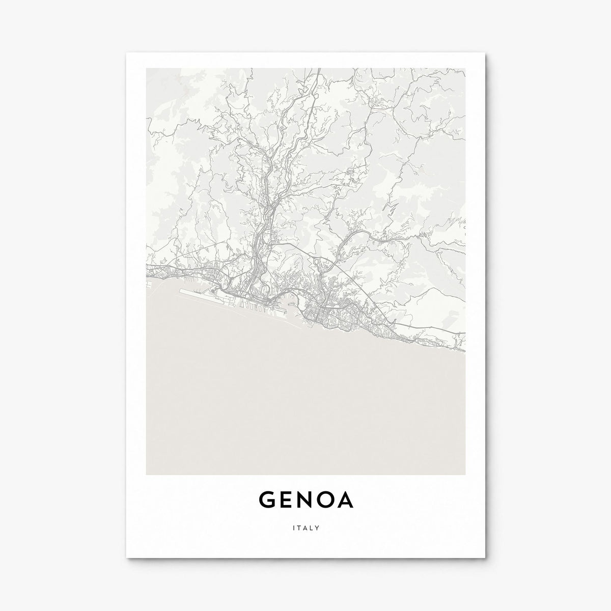 Genoa Map Poster, print only (unframed)