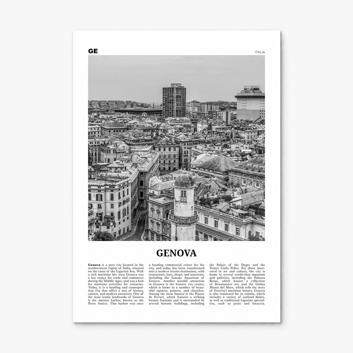 Genova Newspaper Poster, print only (unframed)