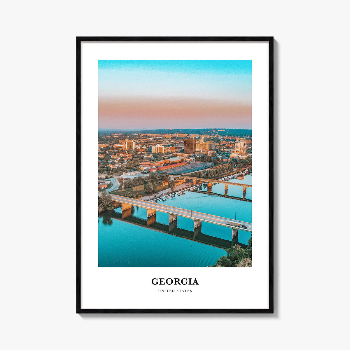 Georgia colorful classic poster of United States – vertical wall art, unframed print shown in interior mockup