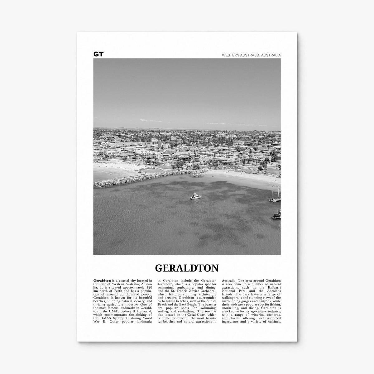 Geraldton Newspaper Poster, print only (unframed)