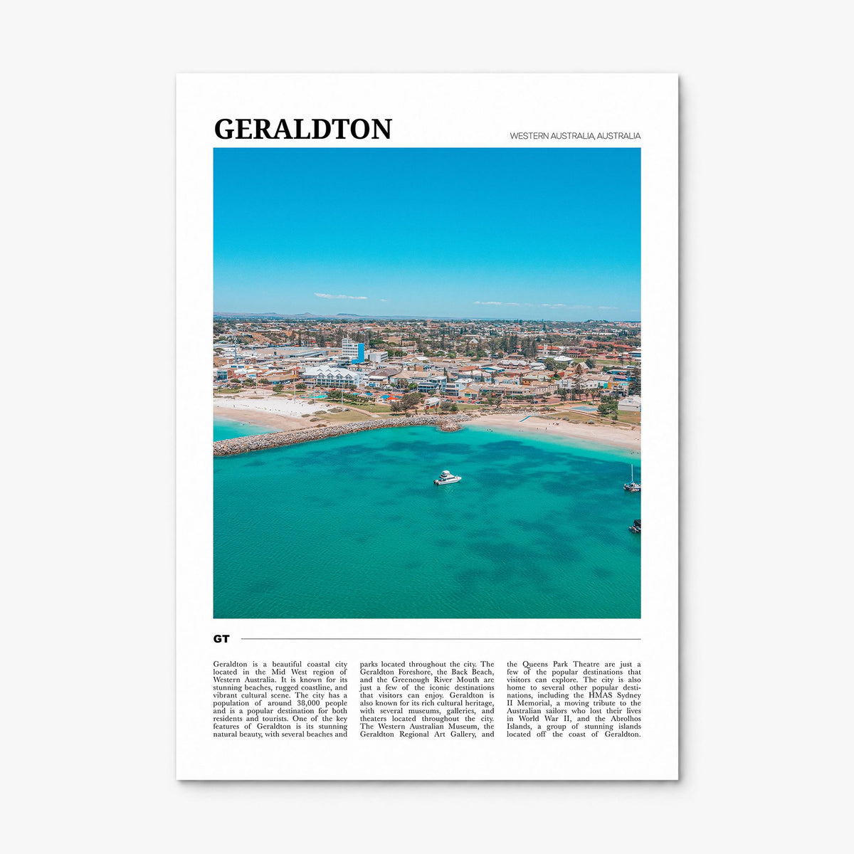 Geraldton Travel Poster, print only (unframed)