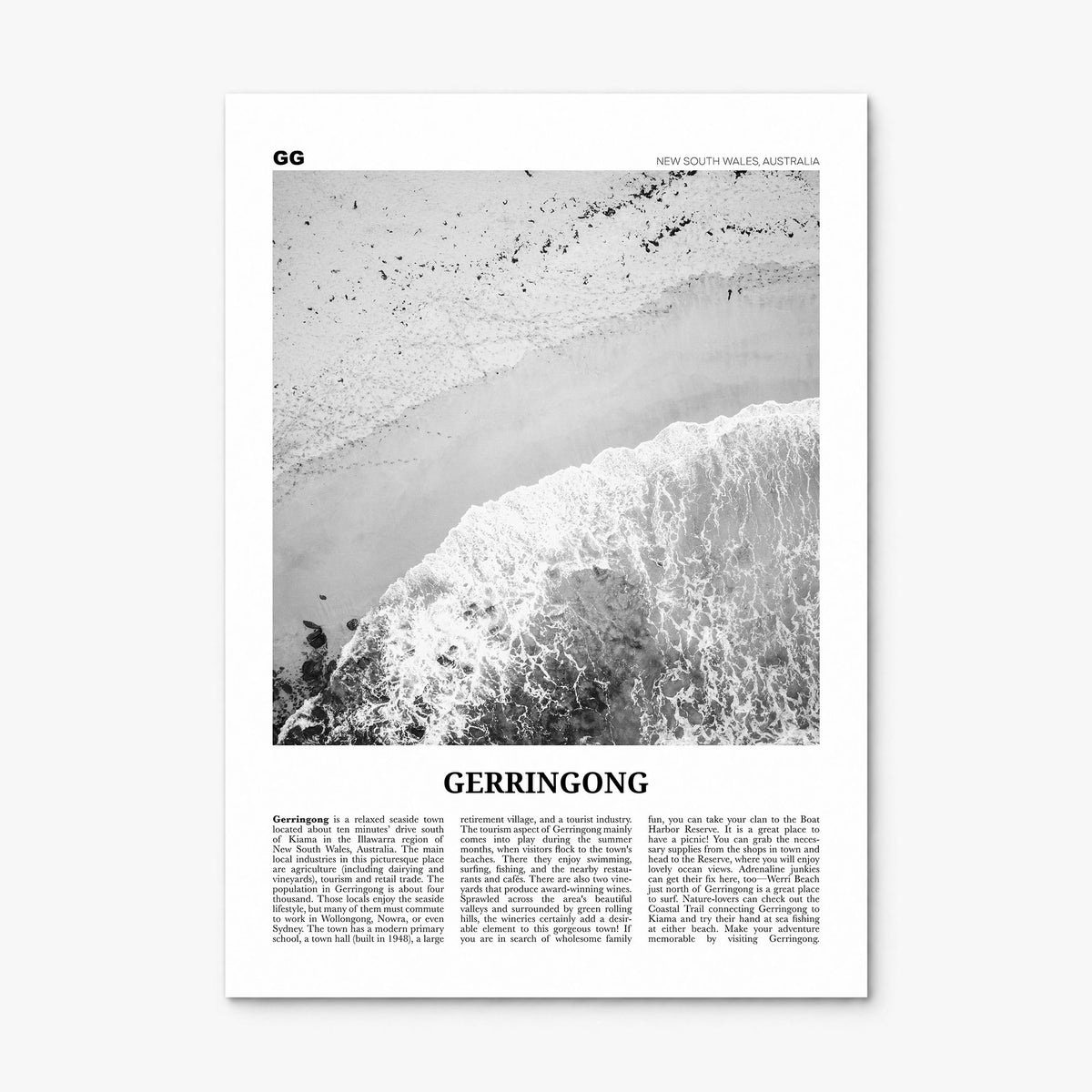 Gerringong Newspaper Poster, print only (unframed)