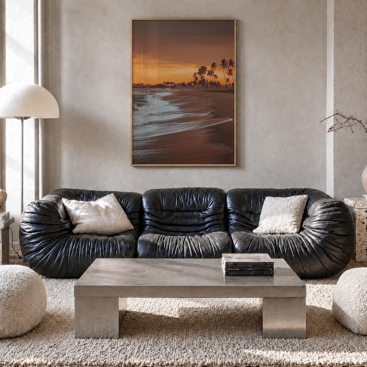 Ghana colorful photo poster of Africa – vertical wall art in natural wood frame, hanging on wall
