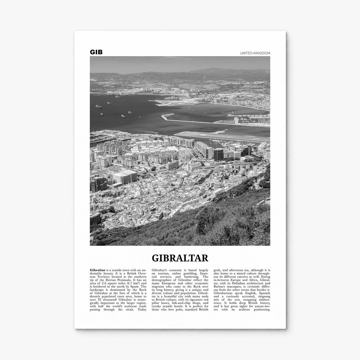 Gibraltar Newspaper Poster, print only (unframed)