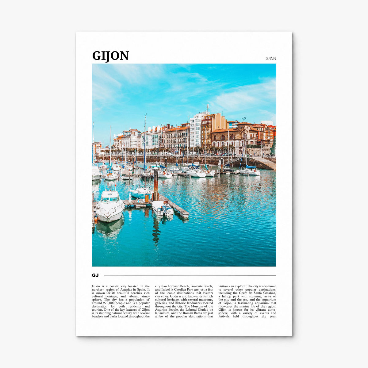 Gijón Travel Poster, print only (unframed)