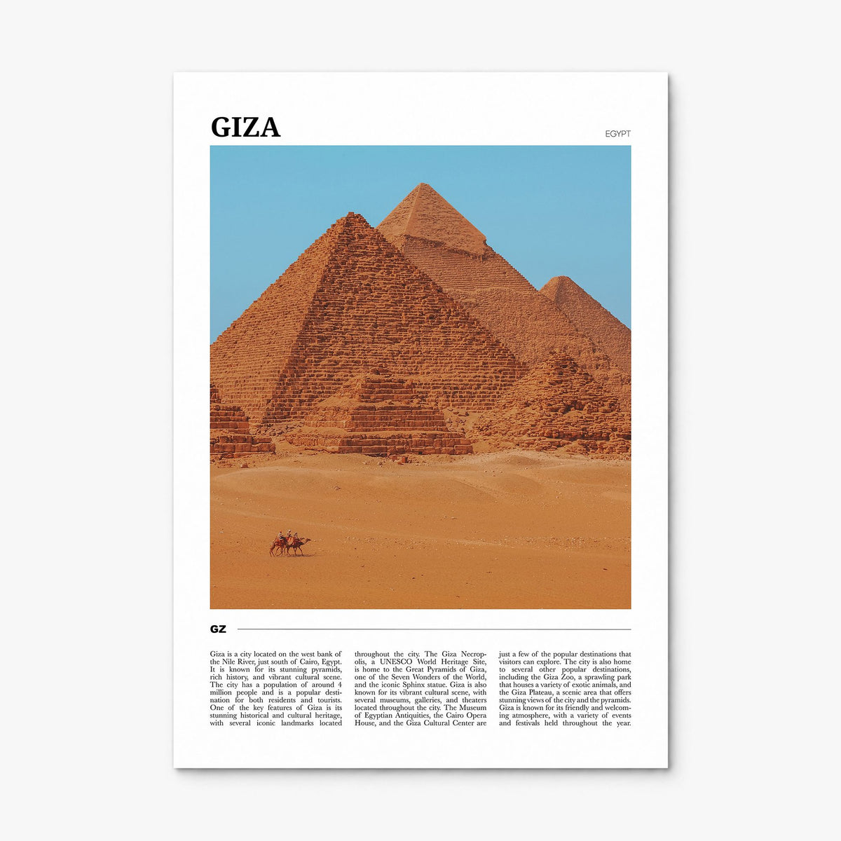 Giza Travel Poster, print only (unframed)