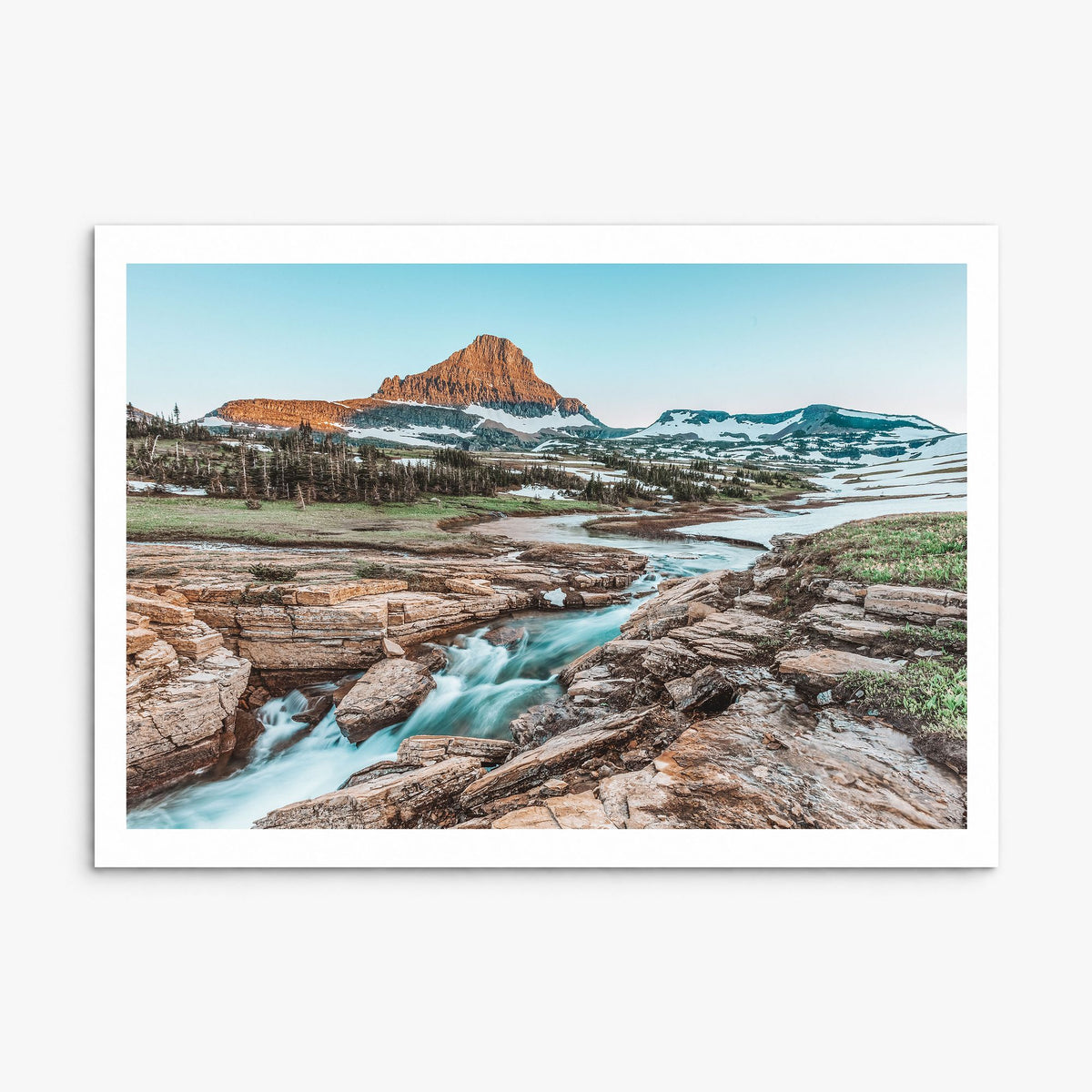 Glacier National Park Photo Poster, print only (unframed), white border