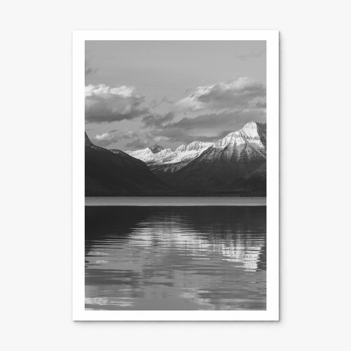 Glacier National Park Photo Poster, print only (unframed), white border