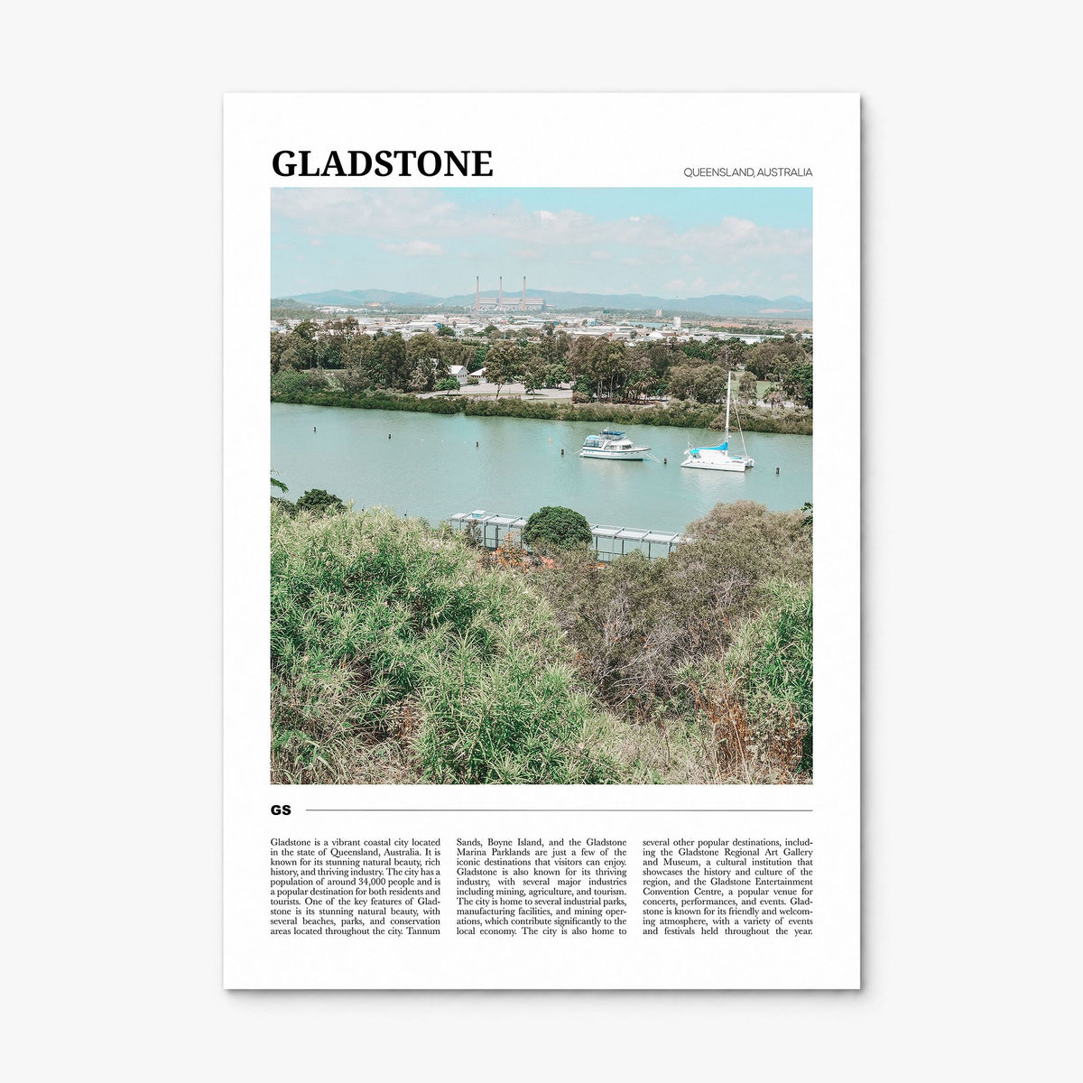 Gladstone Travel Poster, print only (unframed)