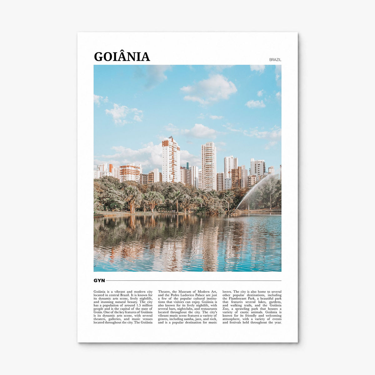 Goiânia Travel Poster, print only (unframed)
