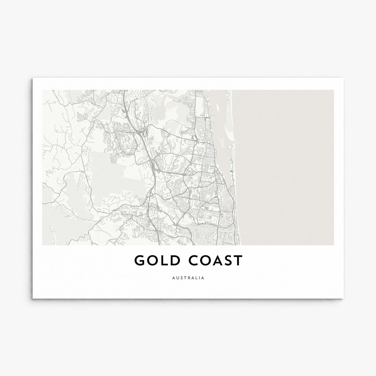 Gold Coast Map Poster, print only (unframed)