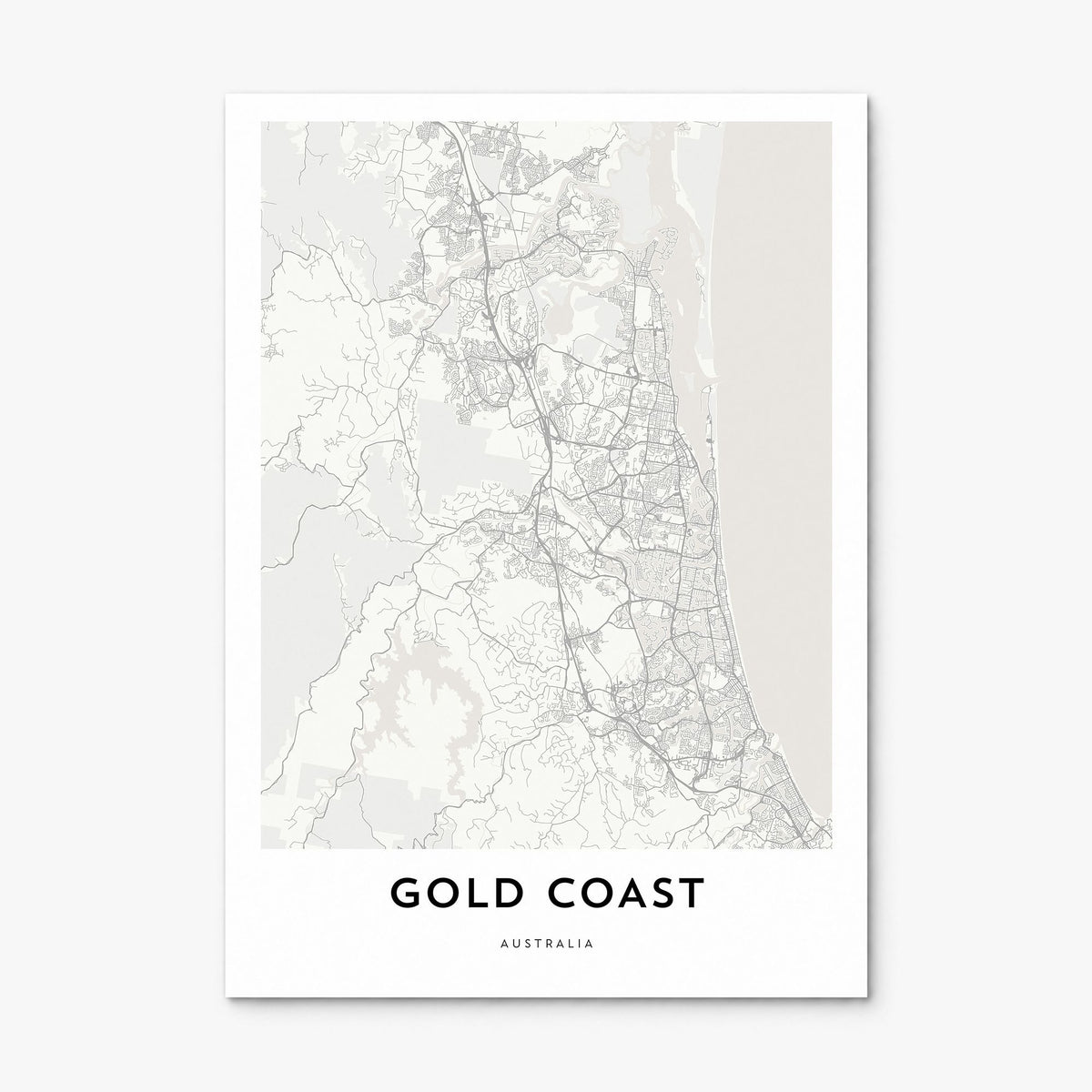 Gold Coast Map Poster, print only (unframed)