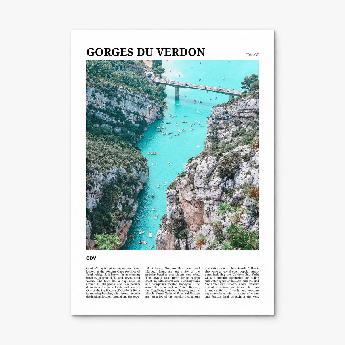 Gorges du Verdon Travel Poster, print only (unframed)