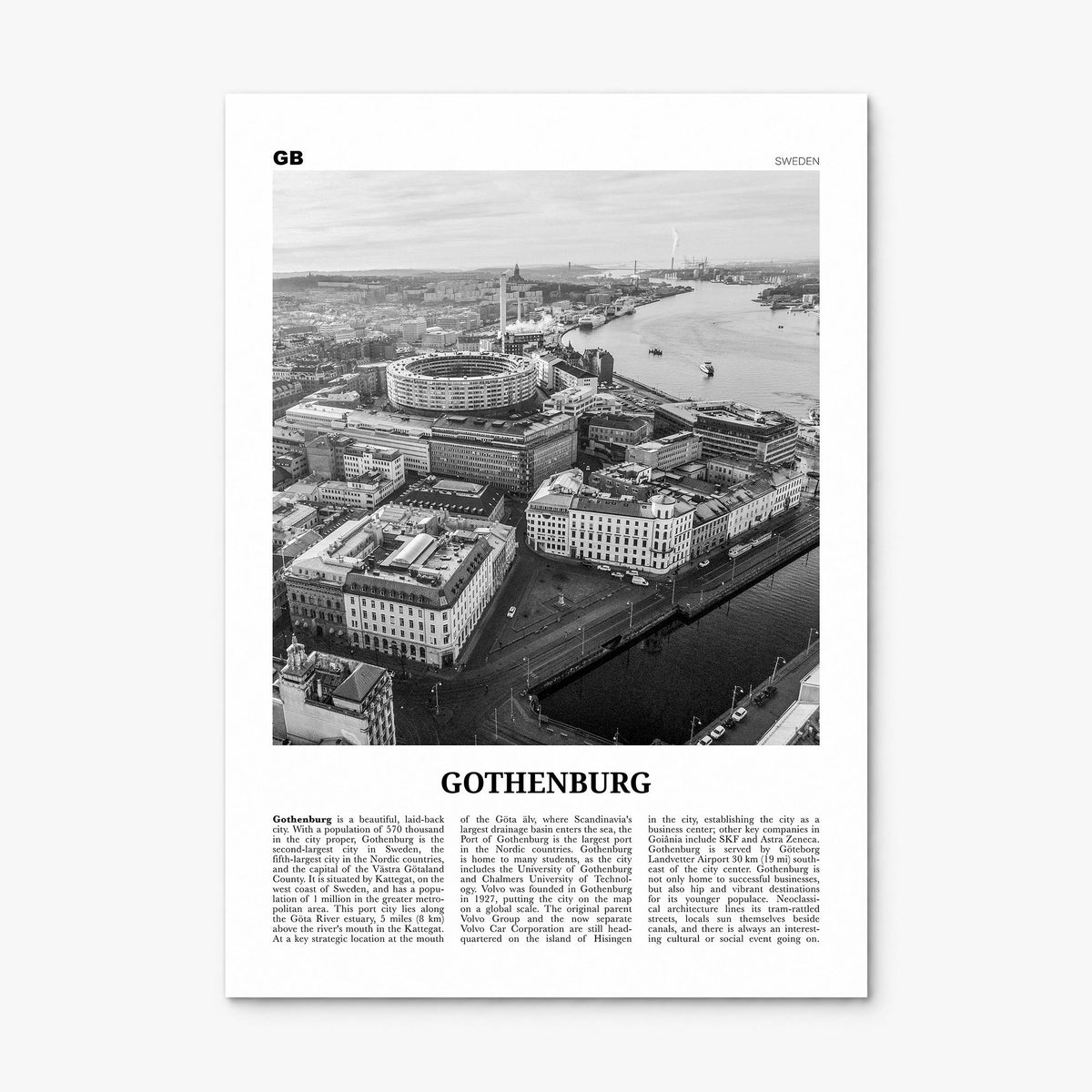 Gothenburg Newspaper Poster, print only (unframed)