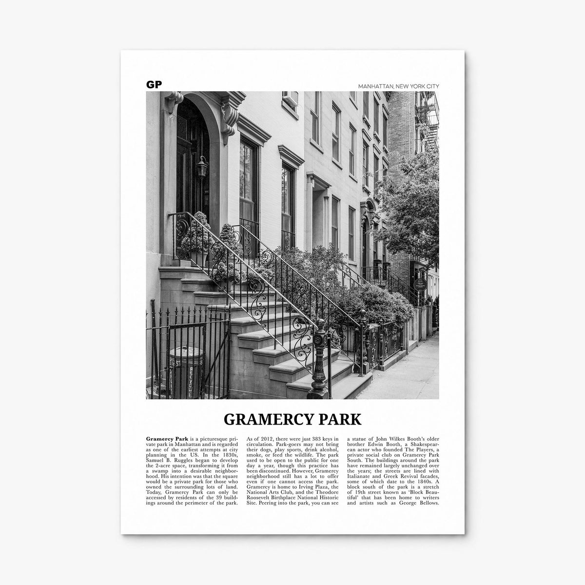 Gramercy Park Newspaper Poster, print only (unframed)