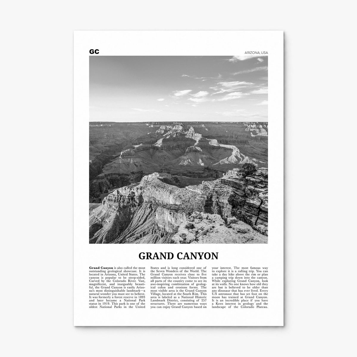Grand Canyon Newspaper Poster, print only (unframed)