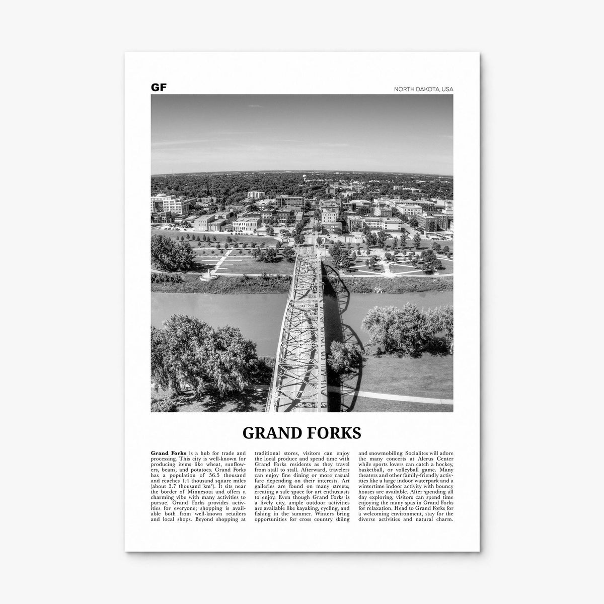 Grand Forks Newspaper Poster, print only (unframed)