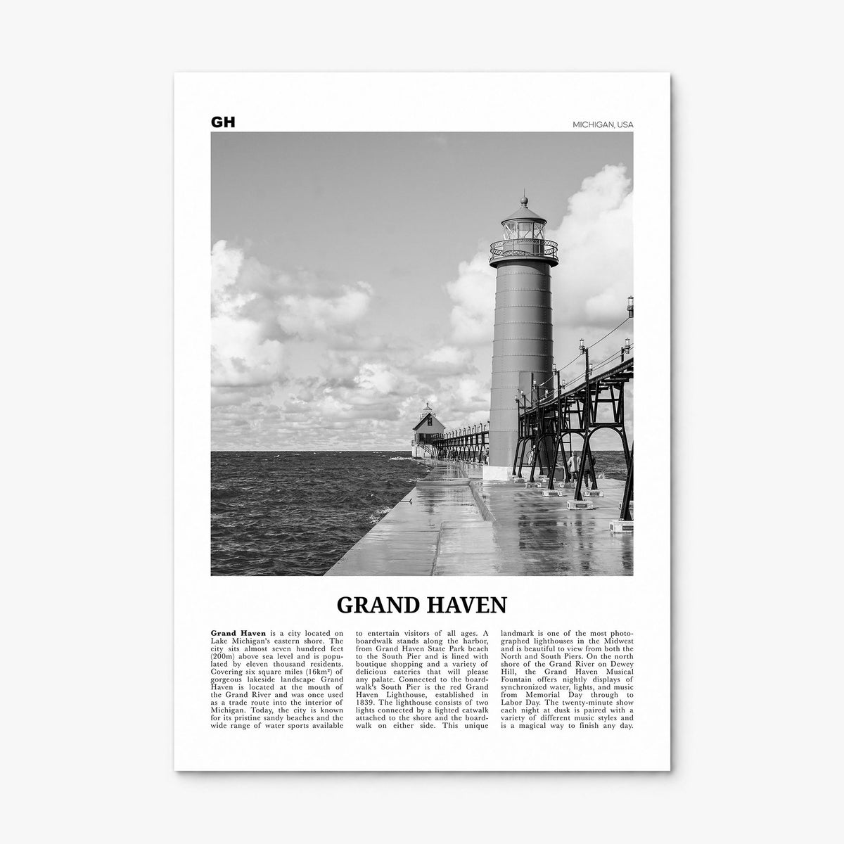 Grand Haven Newspaper Poster, print only (unframed)