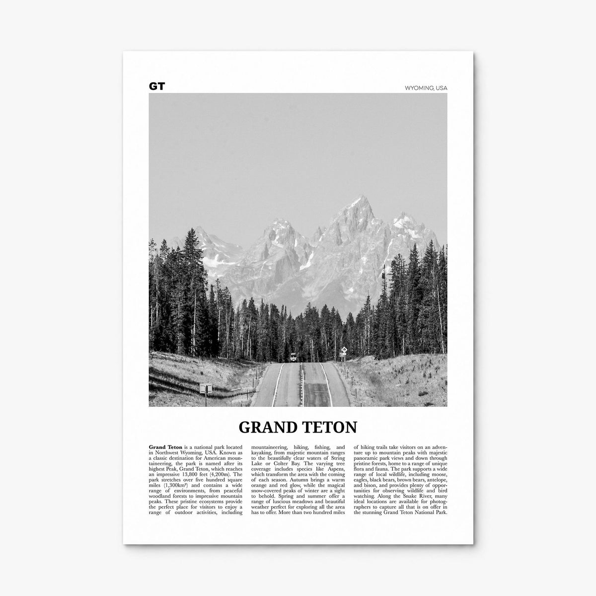 Grand Teton National Park Newspaper No 1 Poster, print only (unframed)