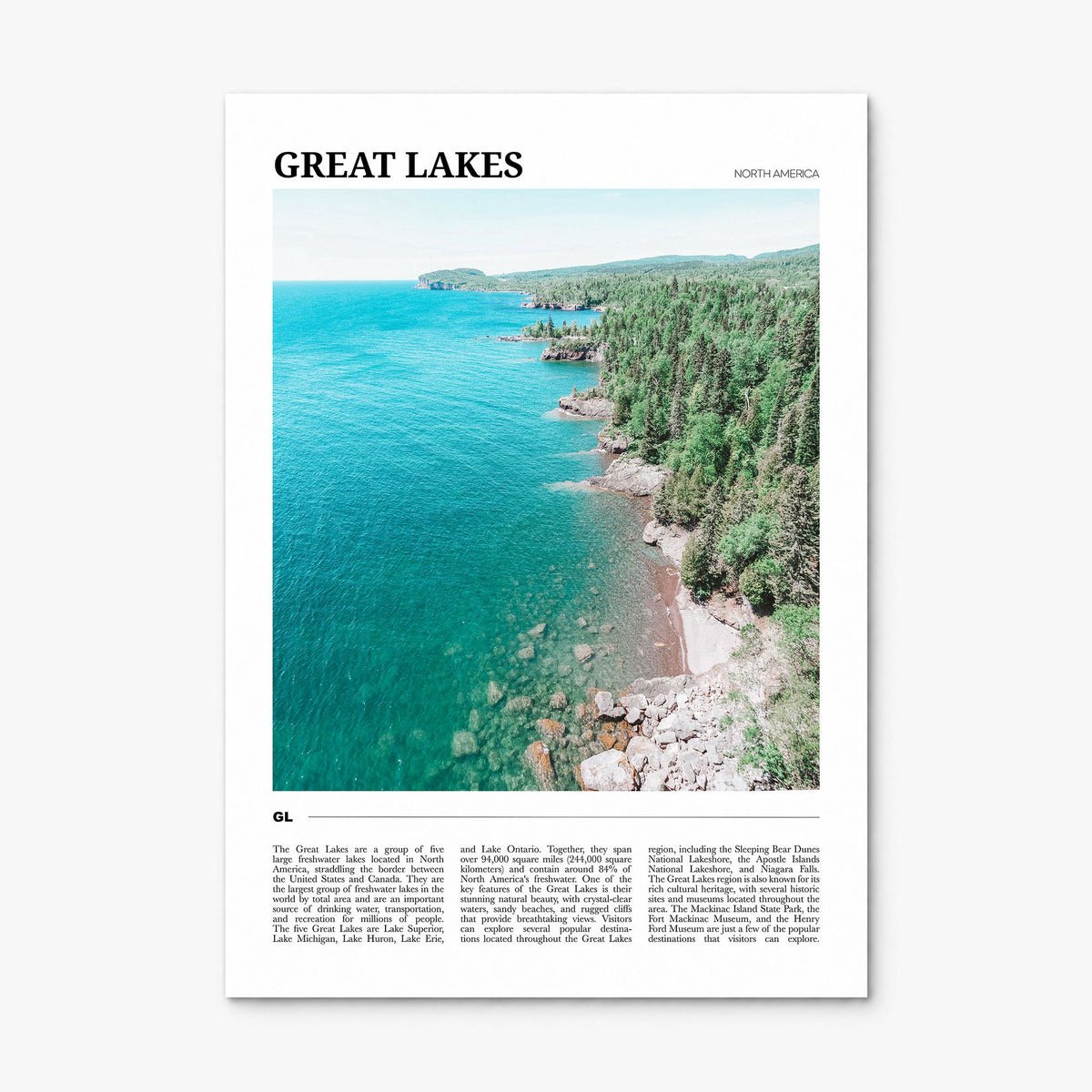 Great Lakes Travel Poster, print only (unframed)