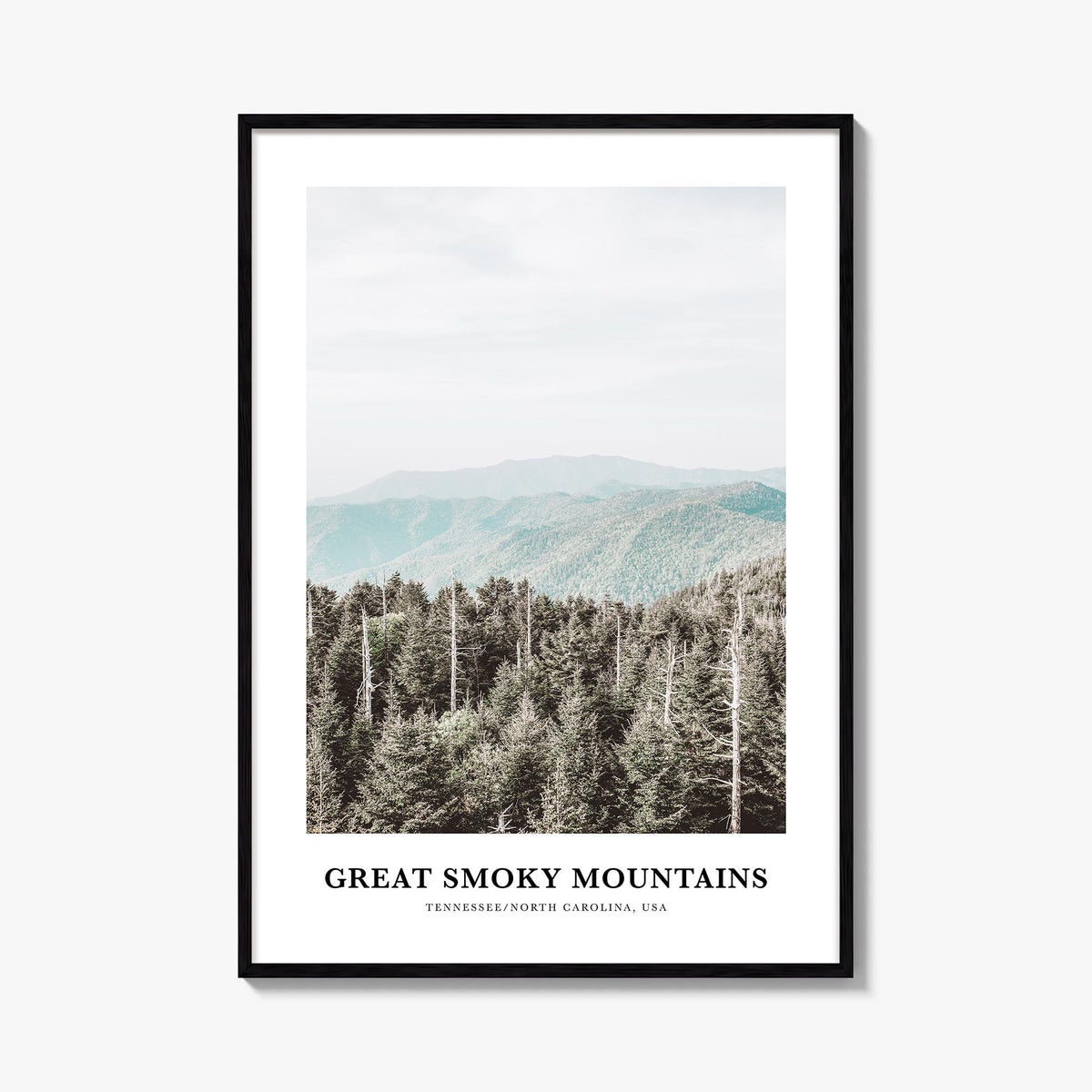 Great Smoky Mountains National Park colorful classic poster of Tennessee & North Carolina, USA – vertical wall art, unframed