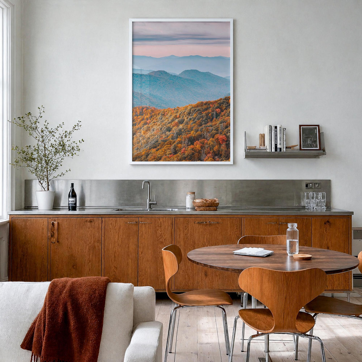 Great Smoky Mountains National Park no. 1 colorful photo poster of Tennessee & North Carolina, USA – vertical wall art in whi