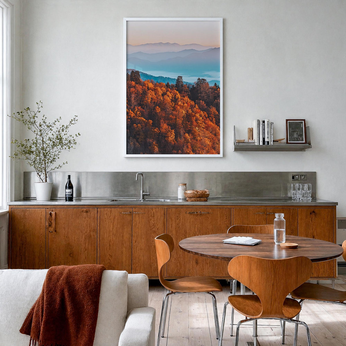 Great Smoky Mountains National Park no. 3 colorful photo poster of Tennessee & North Carolina, USA – vertical wall art in whi
