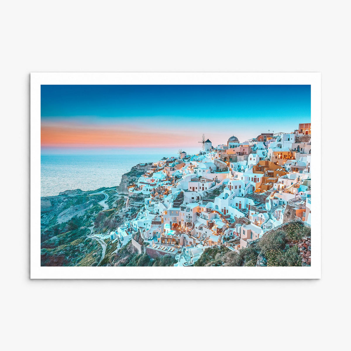 Greece Photo Poster, print only (unframed), white border