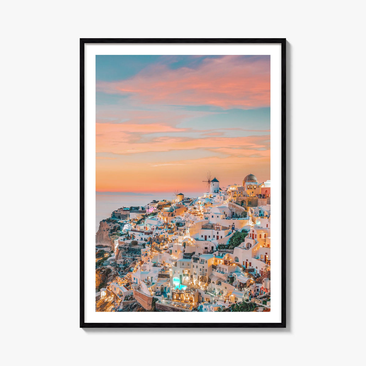 Greece no. 1 colorful photo poster of Europe – vertical wall art, unframed print shown in interior mockup