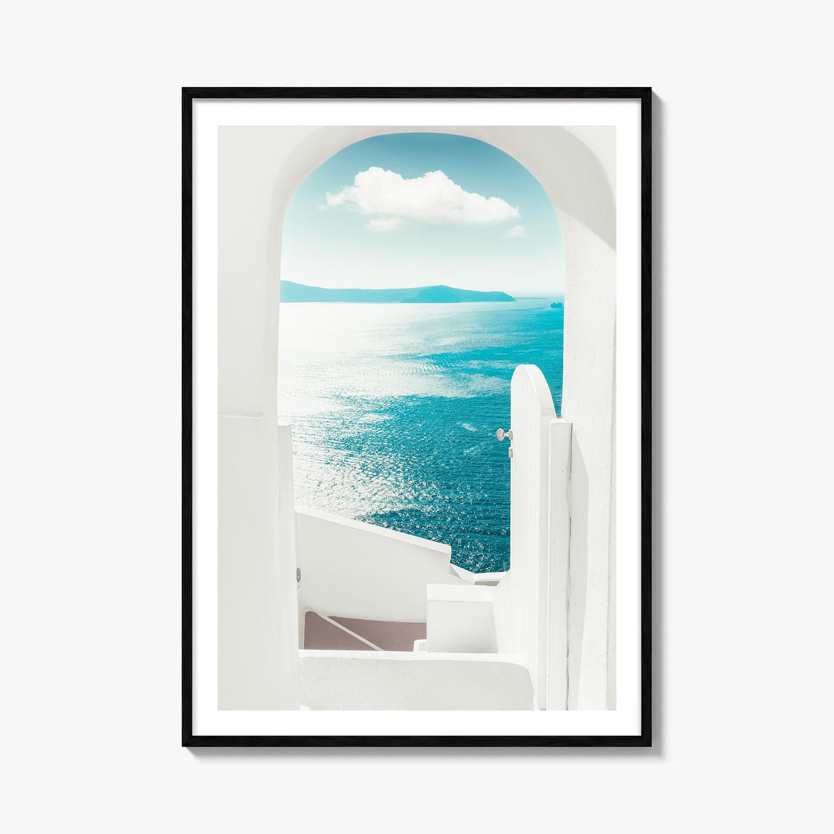 Greece no. 2 colorful photo poster of Europe – vertical wall art, unframed print shown in interior mockup