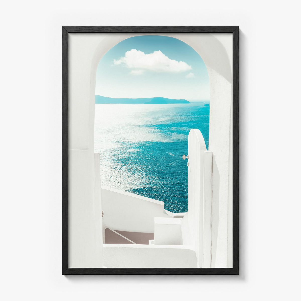Greece Photo No 2 Poster in a black wood frame, full image (no border)